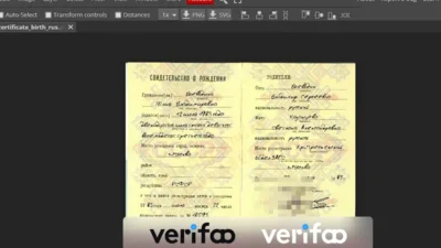 Russian Birth Certificate template psd format