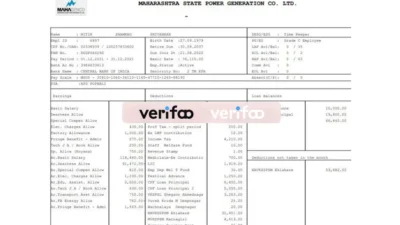 MAHAGENCO Pay Stub Template