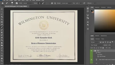 Wilmington University Certificate PSD Template