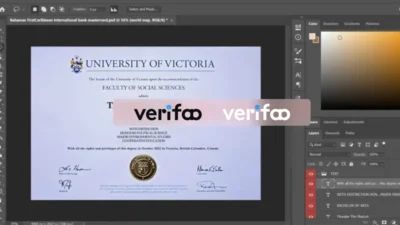 University Of Victoria UVIC Certificate PSD Template