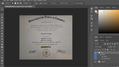 University Of The District Of Columbia Certificate PSD Template
