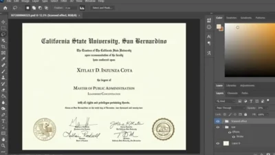 Fake Certificate From California State University San Bernardino PSD Template
