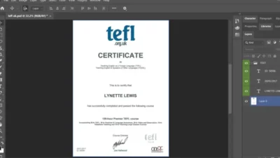UK TEFL Certificate PSD Template