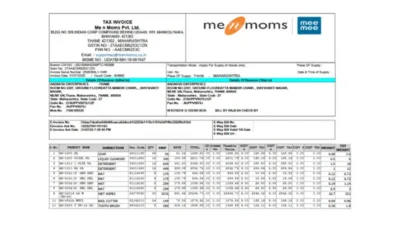 India Aadarsh Editable Tax Invoice Template in Word and PDF formats