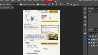 VIRGINIA ATMOS ENERGY UTILITY BILL EDITABLE PSD TEMPLATE