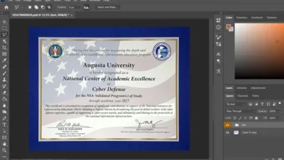 Augusta University Certificate PSD Template