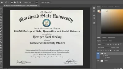 Authentic-Looking Editable Certificate From Morehead State University PSD Template