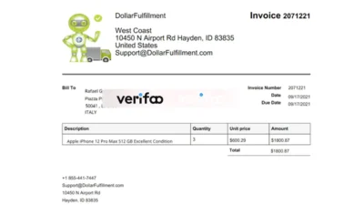 Apple iphone 12 invoice Template