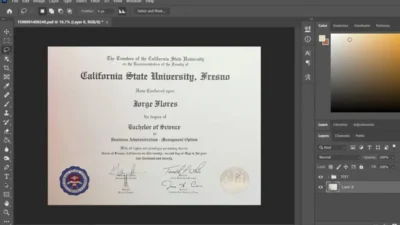 Fake Certificate From California State University Fresno PSD Template
