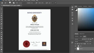 Fake Certificate From Bond University PSD Template