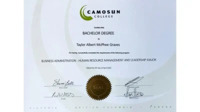Fake Certificate From Camosun College Template
