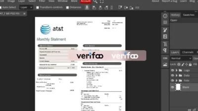 AT&T Utility Bill psd Template: AT&T Proof of address psd template