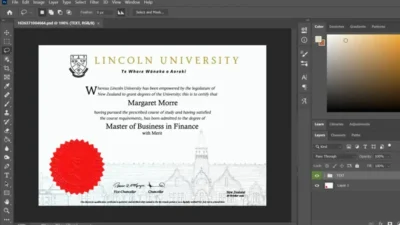 Lincoln University Certificate PSD Template