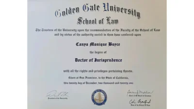 Golden Gate University Diploma Certificate psd Template