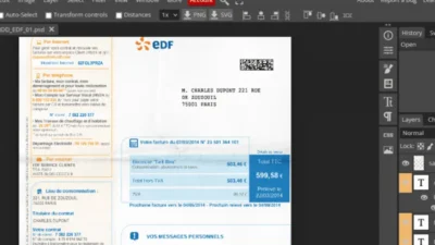 EDF France Utility Bill template PSD Photoshop