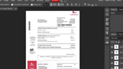 contact electricity bill psd template