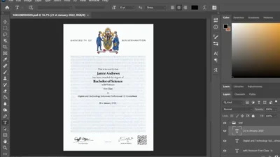 University Of Wolverhampton Certificate PSD Template