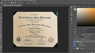 California State University Sacramento Certificate PSD Template