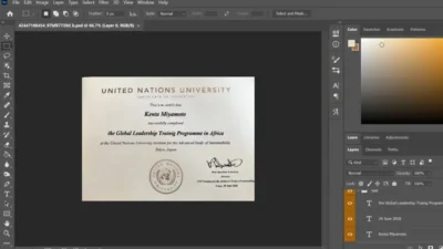 United Nations University Certificate PSD Template