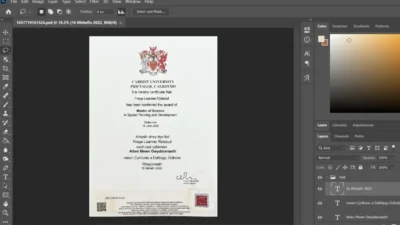 Fake Certificate From Cardiff University PSD Template