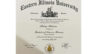 Eastern Illinois University Fake Certificate Template