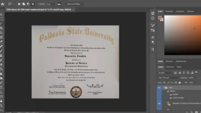 Valdosta State University Certificate PSD Template