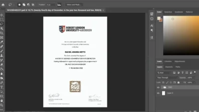 Authentic-Looking Fake Certificate From Gordon University PSD Template