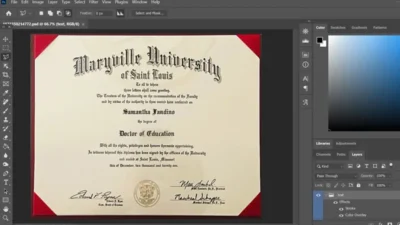 Authentic-Looking Fake Certificate From Maryville University PSD Template