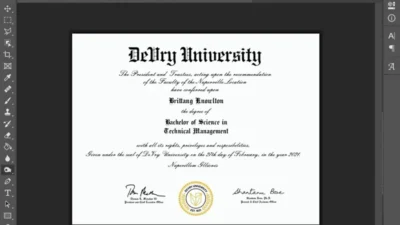 Fake Certificate From DeVry University PSD Template