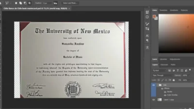 UNM University Certificate PSD Template