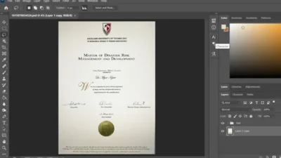 Fake Certificate From Auckland University Of Technology PSD Template