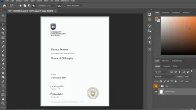 University Of Wollongong In Dubai Certificate PSD Template