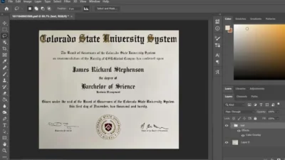 Colorado State University Certificate PSD Template