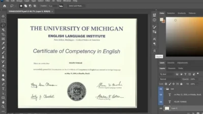 University Of Michigan Certificate PSD Template