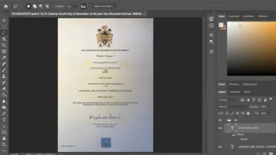 Authentic-Looking Fake Certificate From Manchester Metropolitan University PSD Template