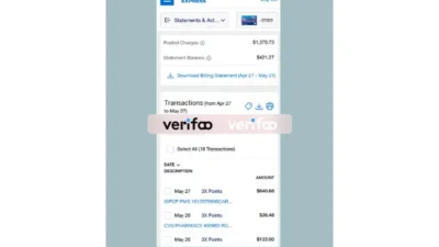 American Express USA Credit Card Statement -mobile Version in PDF and Word Format