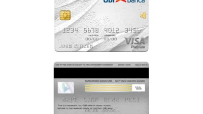 Italy UBI bank visa platinum card Templates in PSD Format