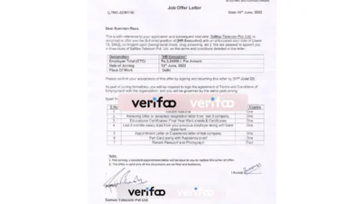 Samax Telecome Job offer Template