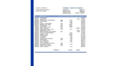 USA Nebraska Five Points Bank Credit Card Statement Word And PDF Template