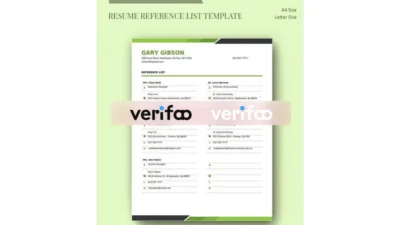 Resume Reference List Template