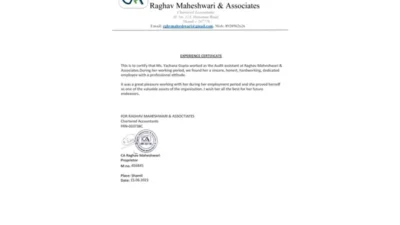Fake assoiates Experience Certificate Templates