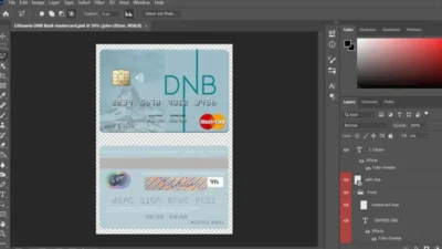 Lithuania DNB Bank MasterCard Credit Card PSD Template