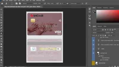 Italy UniCredit Bank Visa Card PSD Template