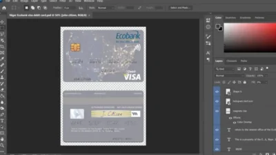 Niger Ecobank Visa Debit Card PSD Template