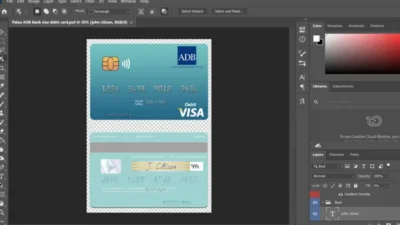Palau ADB Bank Visa Debit Card PSD Template
