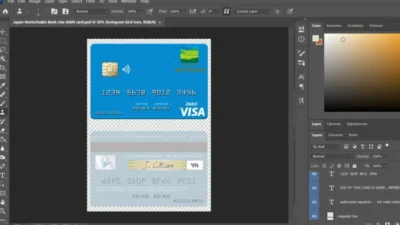 Japan Norinchukin Bank visa Card PSD Template