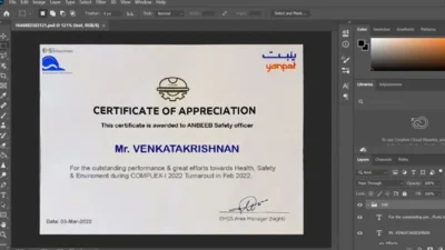Fake Yanpet Company Experience Certificate PSD Template