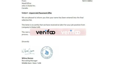 fake Dubai job offer Letter template