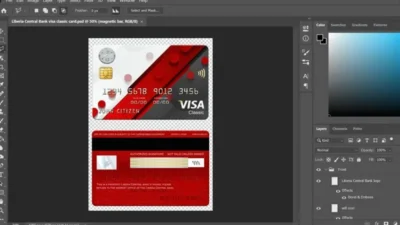 Liberia Central Bank Visa Classic Card PSD Template