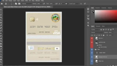 Sierra Leone Bank Of Sierra Leone Visa Debit Card PSD Template